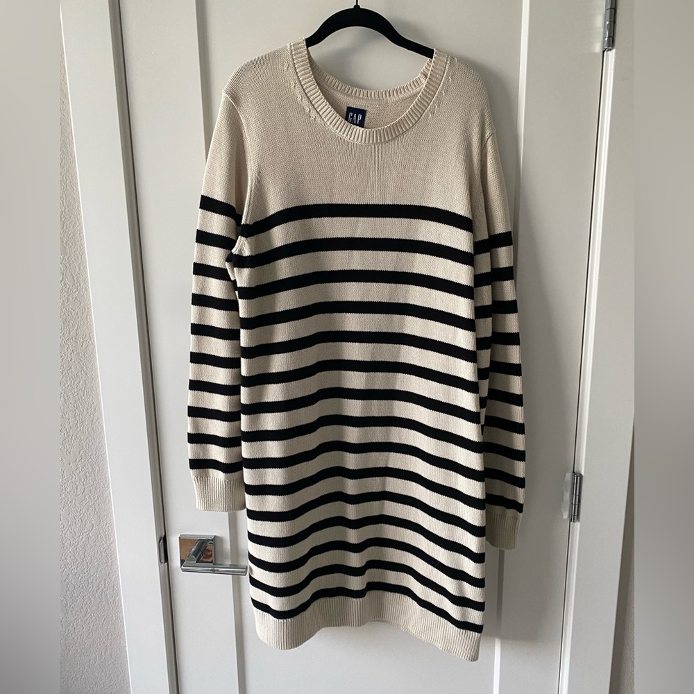 100% Cotton GAP Cream Knit Sweater Dress